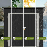 COMHOMA Shed Outdoor Storage Shed Metal,Lockable Doors Tool Sheds with Sloping Roof,Steel Garden Shed with Air Vent for Backyard,Patio,Lawn,Poolside (Black, 6'*4') COMHOMA