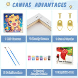 XTCIXAL Paint by Numbers Kit for Kids with Frame, Tiger Paint by Number Kids Age 5-8-12, Paint by Number with Frame for Gifts and Home Decor 8X8 Inch XTCIXAL