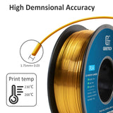 Geeetech Silk PLA Filament 1.75mm for 3D Printer , Metal-Like Shiny Consumable 1kg (2.2lbs) 1 Spool, Dimensional Accuracy +/- 0.03 mm, Silk Gold Geeetech