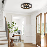 KJLARS Ceiling Light Fixture Flush Mount Ceiling Lamp Black Farmhouse Chandelier Industrial Rustic Light fixtures Pendant Lighting 4-Light E12 Kitchen Lighting KJLARS