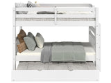 Bedz King Bunk Beds Twin over Twin Mission Style with End Ladder and a Twin Trundle, White Bedz King