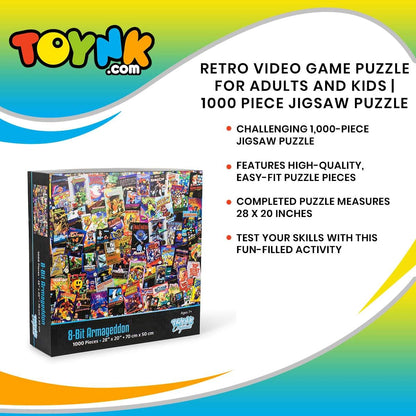 8-Bit Armageddon Retro Video Game Puzzle for Adults and Kids | 1000 Piece Jigsaw Puzzle Toy | Interactive Brain Teaser for Family Game Night | 28 x 20 Inches