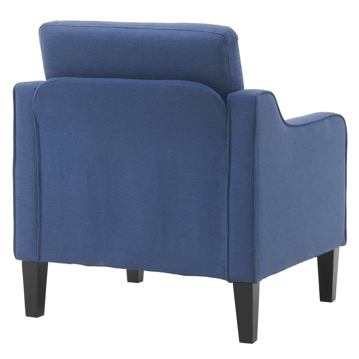 VINGLI Mid Century Modern Accent Chair,Navy Blue Fabric for Living Room Upholstered Armchair with Scooped Arms for Bedroom,Apartment,Studio,Office,Waiting Room VINGLI