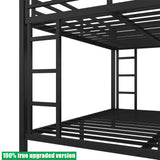 TIHWOALL Latest Upgrade & Stronger Steel Bunk Bed Queen Over Queen Size Bunkbed, Thickened Metal More Stable Heavy Duty Safer Bunk Queen Bed Frame (Easier Assembly) TIHWOALL