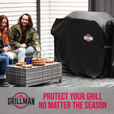 Grillman Premium Grill Cover for Outdoor Grill - Heavy-Duty Waterproof BBQ Grill Cover - Rip-Proof and Wind-Resistant - Large Barbecue Gas Grill Cover for Backyard - Black (52" L x 26" W x 43" H) Grillman