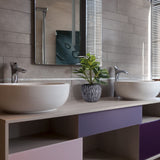 Artificial Potted Plant, Real Touch Artificial Oak Leaves Waterproof Fake Plants Indoor Outdoor, Eco Friendly Modern Concrete Greenery Plant Pots for Office Home Kitchen Shelf Farmhouse Decor SHOHAYTO