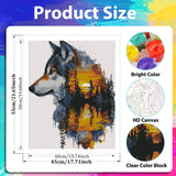 xcemhil Wolf Paint by Numbers Kit for Adults, Wolf Painting by Numbers, Adult Paint by Number Kits Suitable for Gifts and Interior Decor 16x20 Inch xcemhil