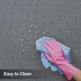 foriy Garage Floor Oxford Mats, 4x8.2ft Diamond Plate Garage Flooring Rolls, Car Parking Mats with Embossed Diamond Plate Pattern, Gray Floor Protector Mat for Garage Floor Under Car Trailer Truck foriy