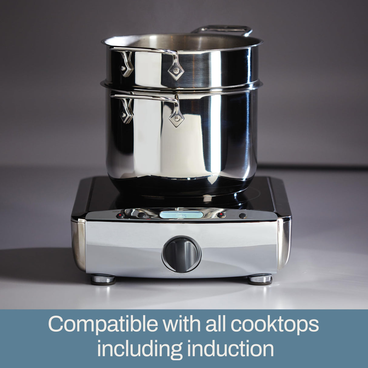 All-Clad Specialty Stainless Steel Stockpot, Multi-Pot with Strainer 3 Piece, 5 Quart Induction Oven Broiler Safe 600F Strainer, Pasta Strainer with Handle, Pots and Pans Silver All-Clad