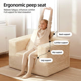 Single Cloud Sofa, Giant Bean Bag Chair with High Backrest & Wider Armrest, Foam Boneless Couch for Small Spaces, Comfy Furry Sofas with Pillows for Living Room, Bedroom, Apartment, Dorm, Office Sonovafurn