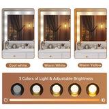 Tiptiper Makeup Vanity Desk with Mirror and Lights & Charging Station, White Vanity Table with 5 Storage Drawer & Glass Door & 3 Shelves for Bedroom, Modern White Tiptiper