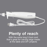 Proctor Silex Easy Slice Electric Knife for Meat Slicing, Poultry, Bread, Crafting Foam and More, Lightweight with Contoured Grip, White, (74312) Proctor Silex