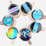 ToBeAce Sublimation Name Plate Blanks Acrylic for Stanley 40 oz Tumblers H2.0 & H1.0, Sublimation Topper Personalized Name Tag for Customized Stanley Cup, Heart (8 Pcs, NOT 30/20 oz) ToBeAce