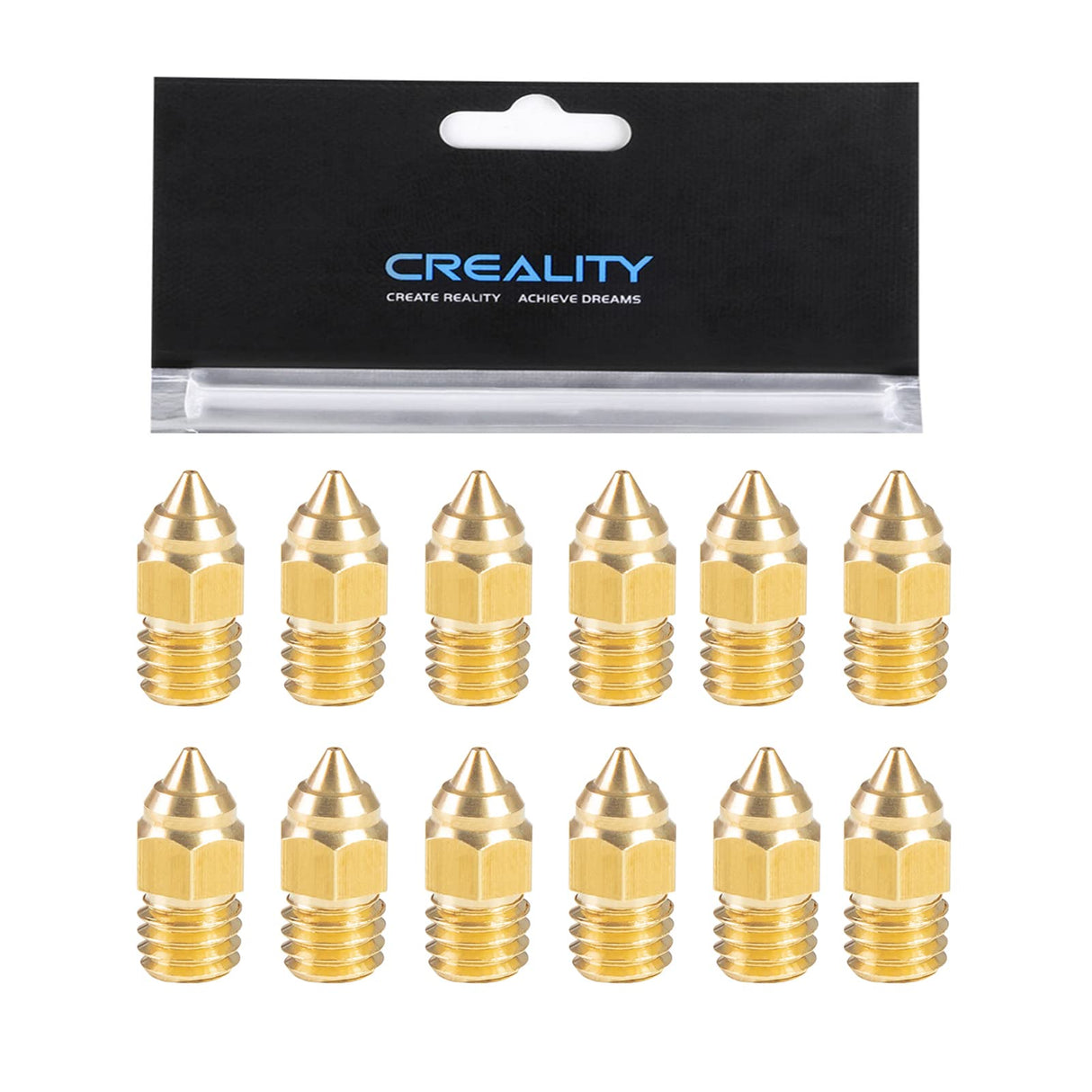 Creality Original 12pcs Ender 3 Series 0.4mm MK Nozzles, for Sprite Extruder Nozzle/Ender 3 S1/Pro/Ender 3/V2/Pro/Max/CR-6 SE/MAX Nozzle, for Ender-3 Serise/Ender-5 Series/Ender 3 Neo Series SQWAN