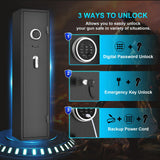 EMAXEE 4-5 Rifle Gun Safe, Gun Cabinet for Home Rifle and Pistols with Upgraded Digital Keypad and LED Light, Quick Access Gun Safes & Cabinets with Removable Shelf and Rifle Racks EMAXEE