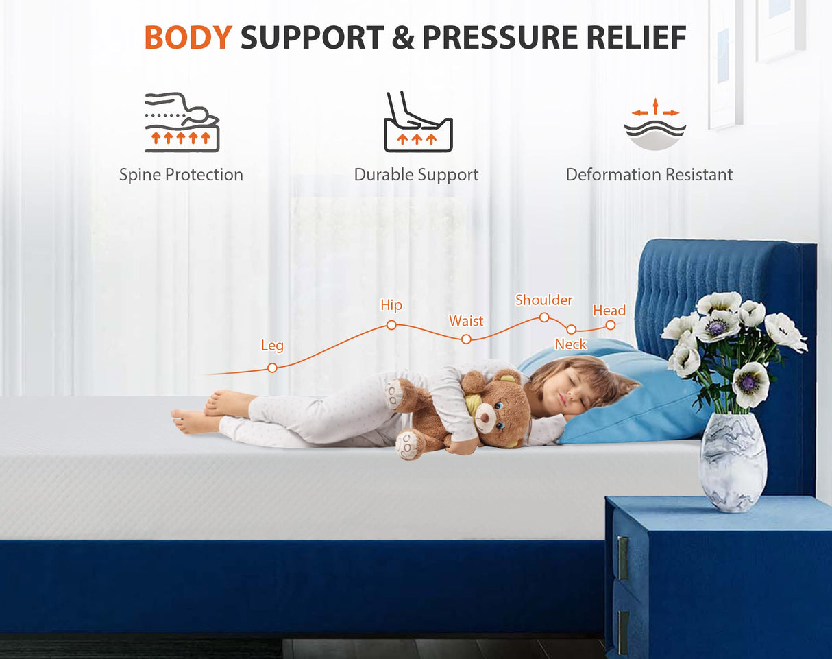 Twin Mattress, 5/6/8/10/12 Inch Medium Firm Mattress Memory Foam Mattress for Cool Sleep & Pressure Relief, Certipur-Us Certified Twin Bed Mattress, Twin Size Mattresses Bed in a Box, (Twin, 10 Inch) Haiput Wam