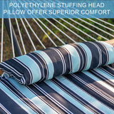 Lazy Daze Hammocks 12FT Quilted Fabric Hammock with Pillow, Double 2 Person Hammock with Spreader Bar for Outdoor Outside Patio Garden Yard Pool Beach QFH034 Lazy Daze Hammocks