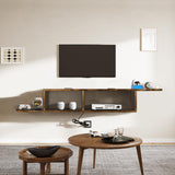 4 EVER WINNER Floating TV Stand, 55" Floating Entertainment Center with Storage, Floating TV Shelf Wall Shelf for Under TV, Living Room, Bedroom, Walnu 4 EVER WINNER