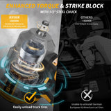 JEXUGK 1000N.m 1/2" Cordless Impact Gun, 740ft-lbs 21V Brushless High Torque Wrench with 2 x 4.0Ah Battery, 5 x Sockets & Fast Charger, Power Impact Driver for Truck Car Home Mower JEXUGK