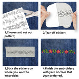 BENECREAT 4 Style 27Pcs Flower Border Water Soluble Hand Sewing Stabilizers, Long Rattan Flowers Tear Away Water Soluble Embroidery Patterns for Carves, Shirts, Coats, Bags, Towels BENECREAT