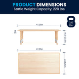 Flash Furniture Wren Adjustable Classroom Activity Table for School and Home, Plastic Activity Table for Kids, 23.625" W x 47.25" L, Natural Flash Furniture