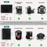 ANBOXIT Appliance Slider, Wooden Sliding Tray for Coffee Maker, Coffee Pot Slider for Counter, Kitchen Caddy Rolling Tray (Classic Black- Wide) ANBOXIT