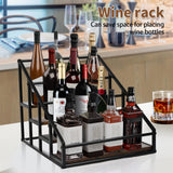 Coffee Syrup Organizer Rack, Liquor Bottle Display Shelf, Spice Racks, 4-Tier 16 Syrup Bottles Holder Stand for Coffee Bar Kitchen Small Wine Rack for Bar Family Storage for Syrup Wine Dressing YQBRAO