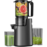 Cold Press Juicer, Masticating Juicer with 5.4" Wide Feed Chute, 350w Slow Juicer Machines Fit Whole Vegetables and Fruits,Juice Extractor Machine with High Juice Yield, Easy to Clean(Black) LQZ