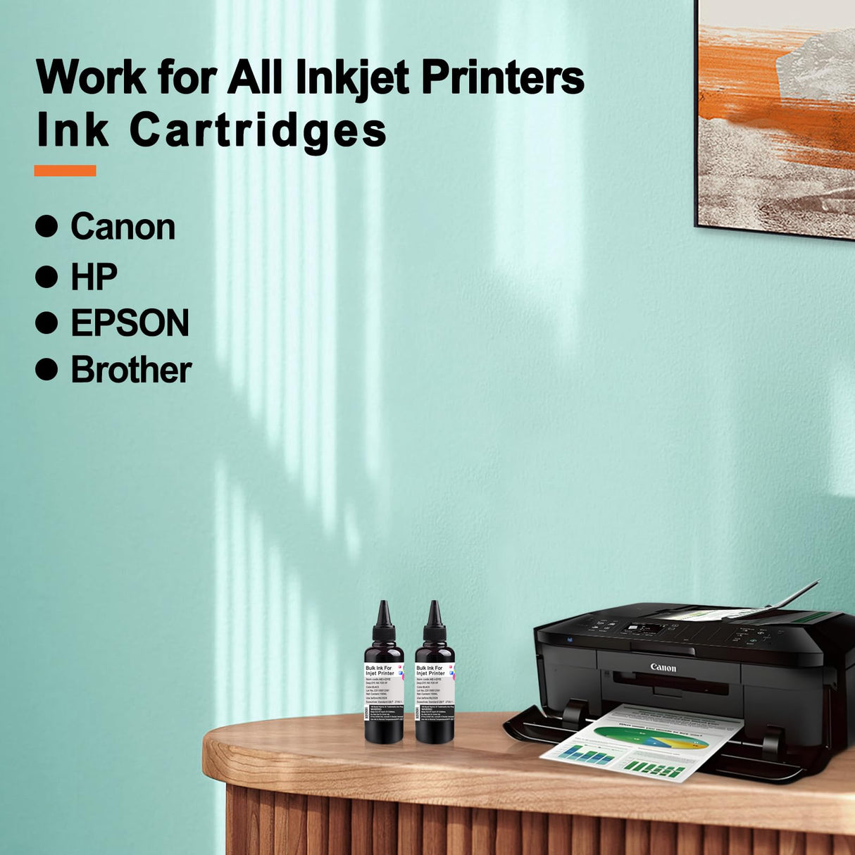 KSUMEI Universal Ink Refill Kit for Canon HP Epn Brother All Inkjet Printer Cartridge Bottle (2*Black, 100 ml) KSUMEI