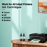 KSUMEI Universal Ink Refill Kit for Canon HP Epn Brother All Inkjet Printer Cartridge Bottle (2*Black, 100 ml) KSUMEI