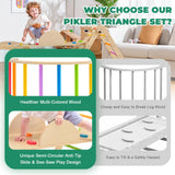 7-in-1 Pikler Triangle Set - Wooden Toddler Climbing Toys, Indoor Playground with Ramp for Sliding or Climbing, Jungle Gyms for Toddlers, Montessori Climbing Set-Medium nigwet
