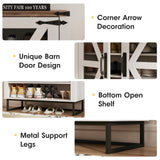 Maupvit Farmhouse Shoe Cabinet with Doors, 6-Tier Shoes Rack Shoe Storage Organizer with Adjustable Shelves & Metal Legs, Rustic Shoe Storage Cabinet for Entryway, Hallway, Closet, Living Room Maupvit