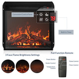 BELLEZE Modern 48" Barn Door Wood TV Stand with 18" Electric Fireplace Heater & Media Entertainment Center Console Table for TV up to 50" with Two Open Shelves and Cabinets - Corin (Grey Wash) BELLEZE