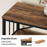 HSH Low Bookshelf, Industrial Wood 3 Tier Extra Long Horizontal Bookcase, Wide Open Metal Large Book Shelf for Bedroom Living Room, Rustic Brown, 70 Inch HSH