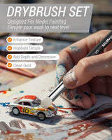 Nicpro Miniature Paint Brushes Drybrush - 21PCS Model Paint Brush Set for Acrylic, Watercolor Detail Paint Brush Dry Brush for Warhammer 40k, Miniature Model, Citadel, Paint by Number- with Container Nicpro