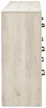 Signature Design by Ashley Cambeck Farmhouse Industrial 6 Drawer Dresser, Whitewash Signature Design by Ashley