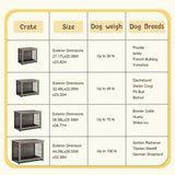 JY QAQA Dog Crate Furniture, Wooden Dog Crate Table, Double-Doors Dog Furniture, Indoor Dog Kennel, Dog House, Dog Cage/Grey/M JY QAQA PET