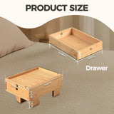 Vekkia Natural Bamboo Bedside Shelf with Drawers - for College Dorm Bunk Beds, Blending Decor and Storage Vekkia