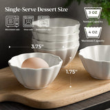 DOWAN Ramekins 4 oz, Creme Brulee Ramekins, Ramiken Oven Safe for Baking, Souffle Dishes Custard Cups, Porcelain Small Dipping Sauces Charcuterie Dessert Bowls, Ceramic Pudding Cups, Set of 6, White DOWAN