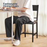 HOOBRO Kitchen Chairs Set of 2, Upholstered Dining Chairs, Dining Room Chairs with PU Cushion Seat, Black Kitchen Chairs with Backrest and Adjustable Feet, for Dining Room, Kitchen, Black BB36CD01 HOOBRO