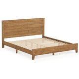Cozyman Bed Frame King Size, Acacia Wood Platform with Headboard, No Box Spring Needed, 800lb Capacity, Non-Slip Without Noise, Easy Assembly, Dark Wood Cozyman