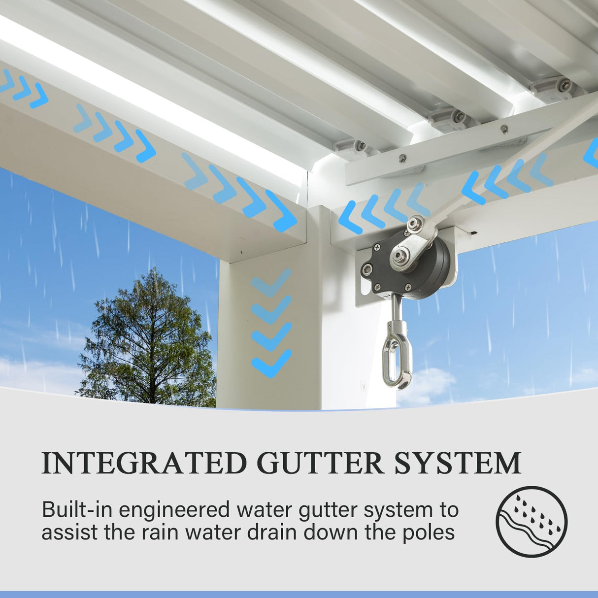 Domi Outdoor Louvered Pergola 10x16FT with Adjustable Steel Roof, Outdoor Aluminum Structure Rainproof Pergola for Backyard, Garden and Lawn,White domi outdoor living