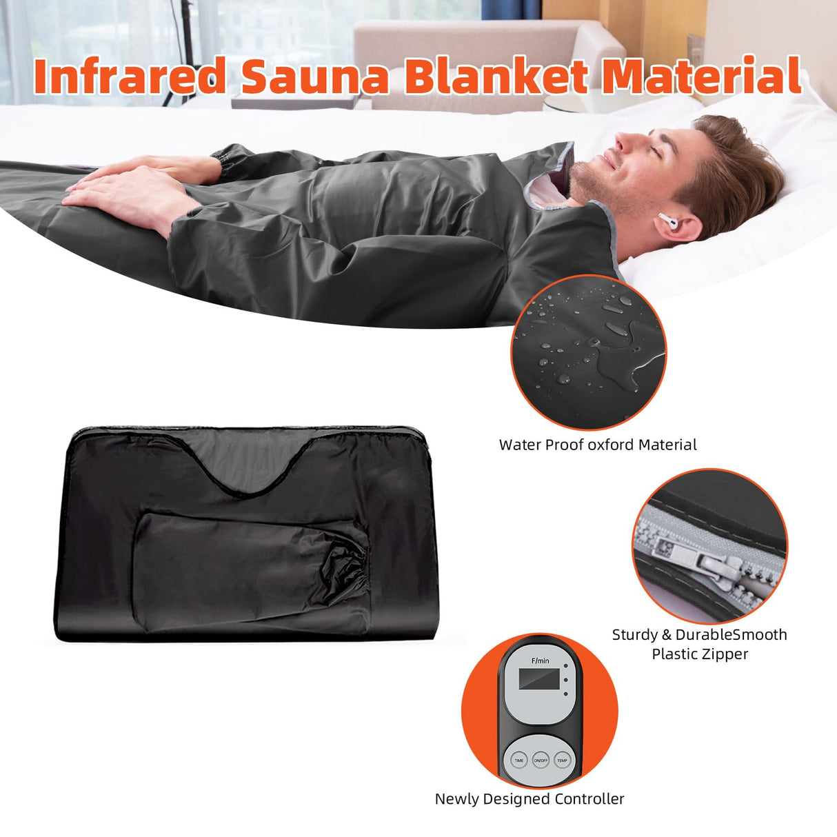 Mooawa Infrared Sauna Blanket for Detoxification Portable Far Infrared Sauna Blanket for Exercise Recovery Infrared Blanket Sauna with 95–176 °F Temp Range for Home Relaxation Calm Your Body and Mind Mooawa