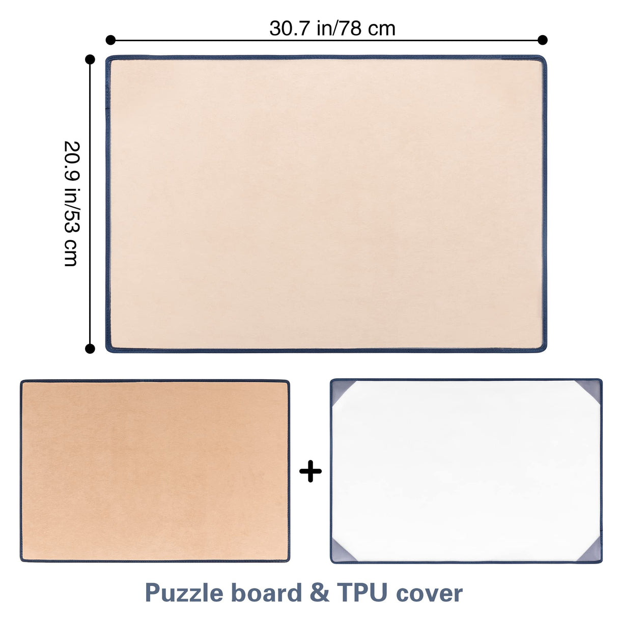 Tektalk Jigsaw Puzzle Board Portable Puzzle Mat with Puzzle Dustproof Cover for Puzzle Storage Puzzle Saver, Non-Slip Surface, Up to 1000 Pieces - Khaki Tektalk