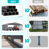 Metal Carport,Car Ports 20x20 Heavy Duty Metal for Snow,Car Tent Garage with Galvanized Metal Roof,Outdoor Two Car Carport All Weather Sannwsg