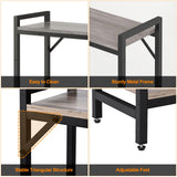 Livofloral Narrow Console Table, Small Entryway Table, Sofa Table with 2 Support Bar, Industrial Couch Table, Thin Side Table, Display Table for Living Room, Hallway, Bedroom, Foyer, Grey Livofloral