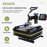 Pterying 8 in 1 Pro Heat Press Machine 15 × 15 Inch, Third Generation 360° Swing Away T Shirt Press Machine with Dual-Tube Heating, Sublimation Heat Press Machine for T Shirts Hat Cap Mug Plate Pterying