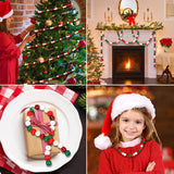 GRACCEE 200pcs Christmas Wooden Beads Xmas Red Buffalo Plaid Polished Craft Natural Round Wood Beads for Christmas Party DIY Indoor Decoration. YUJUN