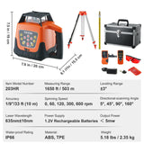 VEVOR Red Rotary Laser Level 1650ft, 360 Degree Self Leveling Laser Level Kit,with Surveying Tripod&5m Staff,IP66 Waterproof Remote Control,5 Rotation Speeds&4 Angles Adjustment for Construction VEVOR