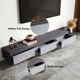 homary Extendable TV Stand & Nesting Coffee Table Set, 2-Piece Modern Entertainment Center with Drawers Set for Living Room (Gray, 78.7" W×15.7" D×13.8" H) homary